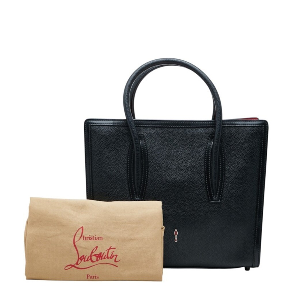 Christian Louboutin Paloma Medium Handbag Tote Bag Black Red Leather Women's - Picture 9 of 9